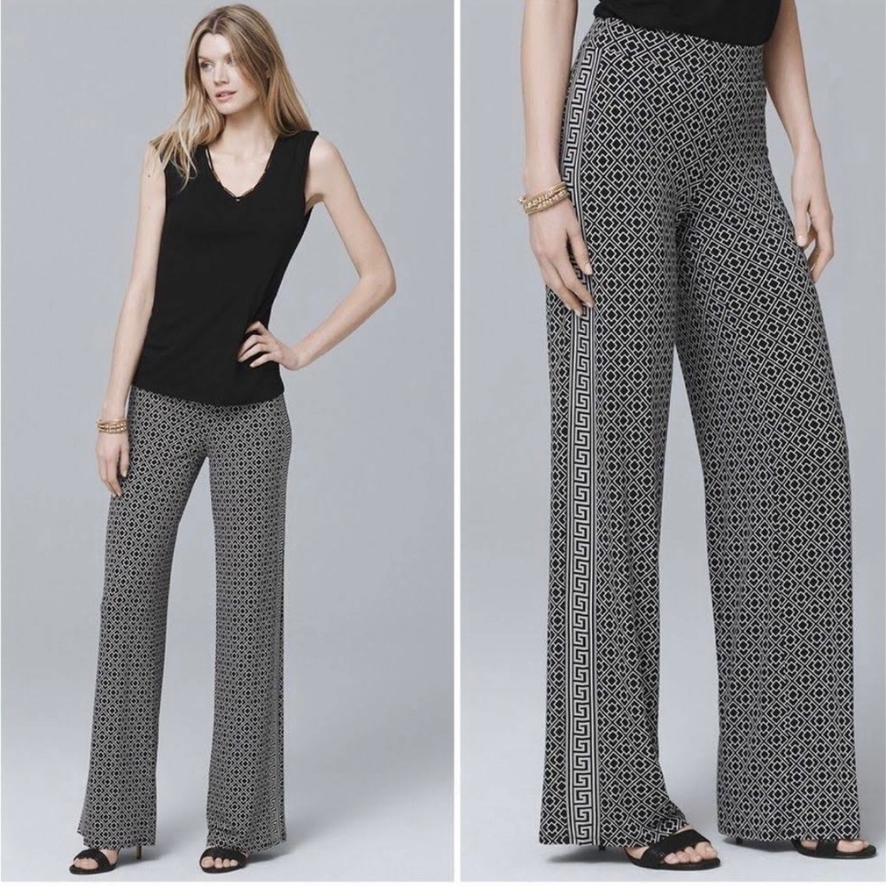 WHBM Linear Print Palazzo Pants Size Large